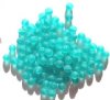 50 6mm Matte Blue Zircon Round Glass Beads